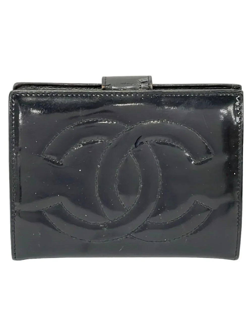 Chanel Black CC Logo Leather Wallet